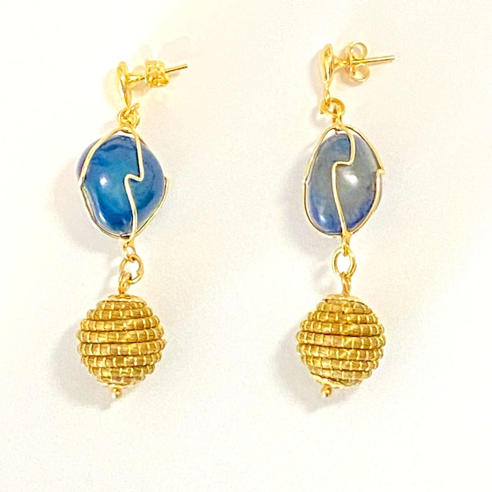 Boucles d'oreilles B-94 quartz bleu