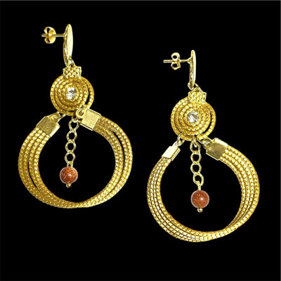 Boucles d'oreilles B-40 pierre de soleil