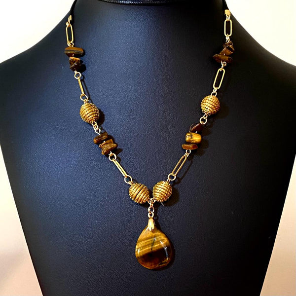 COLLIER CL-32 Œil du tigre
