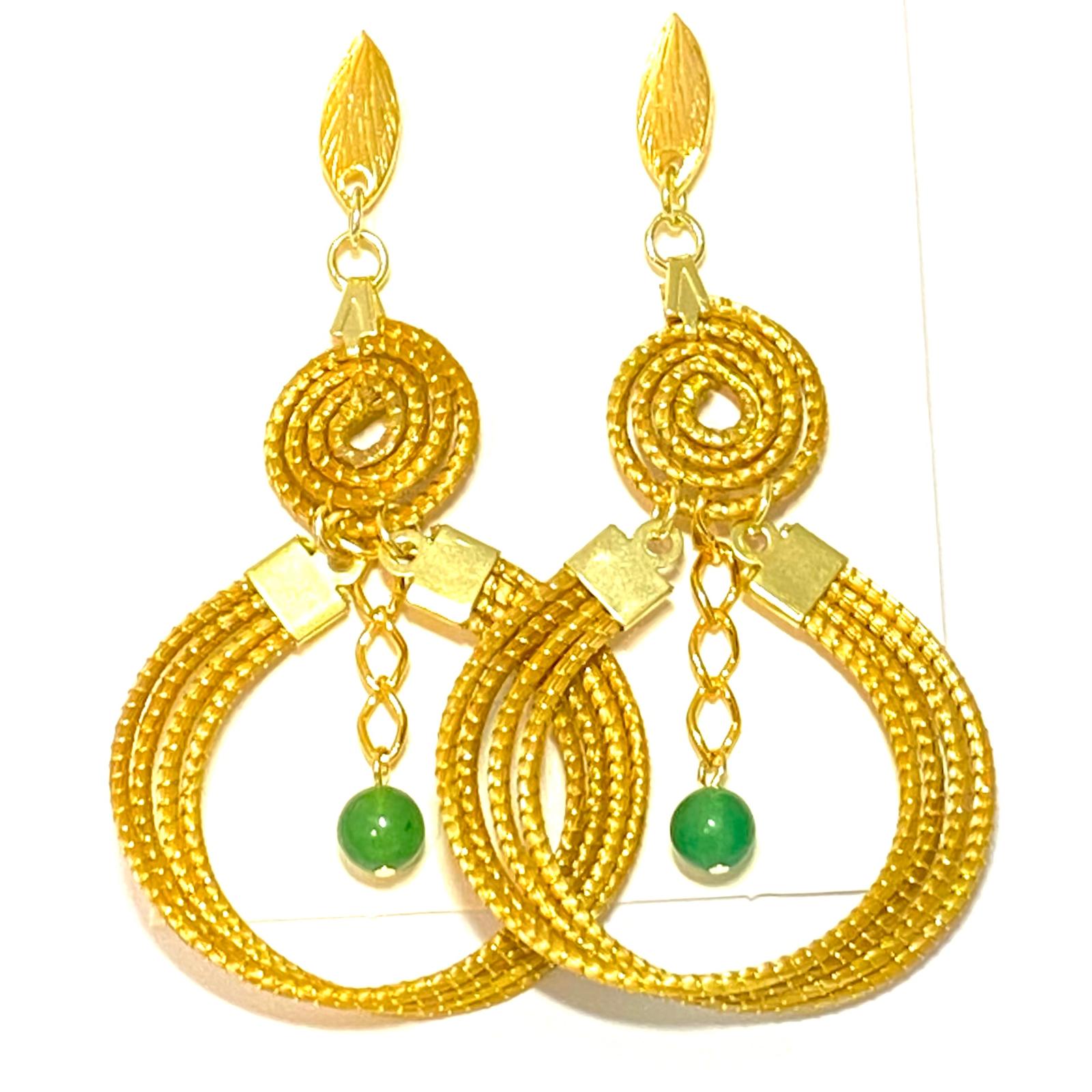 Boucles d'oreille B-40 quartz vert