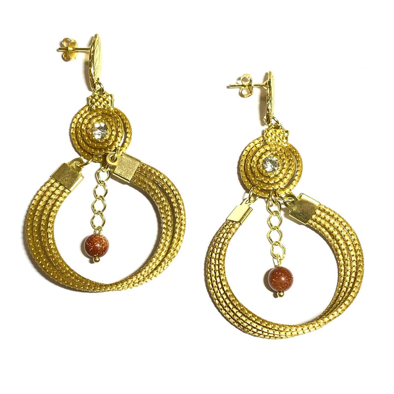 Boucles d'oreilles B-40 pierre de soleil