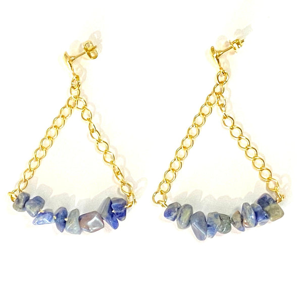 Boucles d'oreilles B-13 en jaspe océan