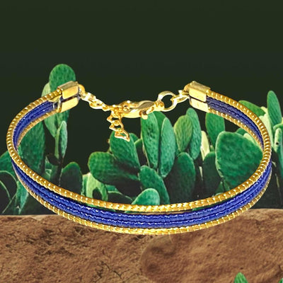 Bracelet fin P-01 bleu marine