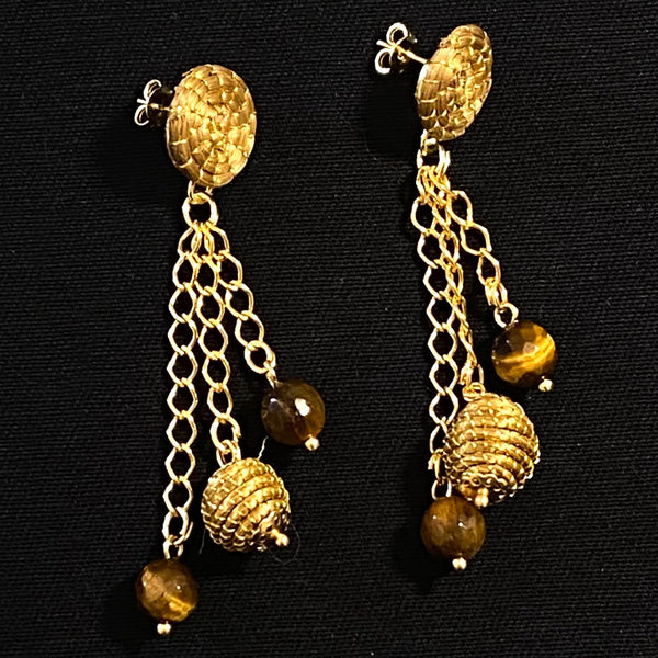 Boucles d'oreilles B-31 Œil de tigre
