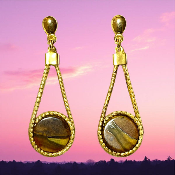 Boucles d'oreilles B-34 œil de tigre