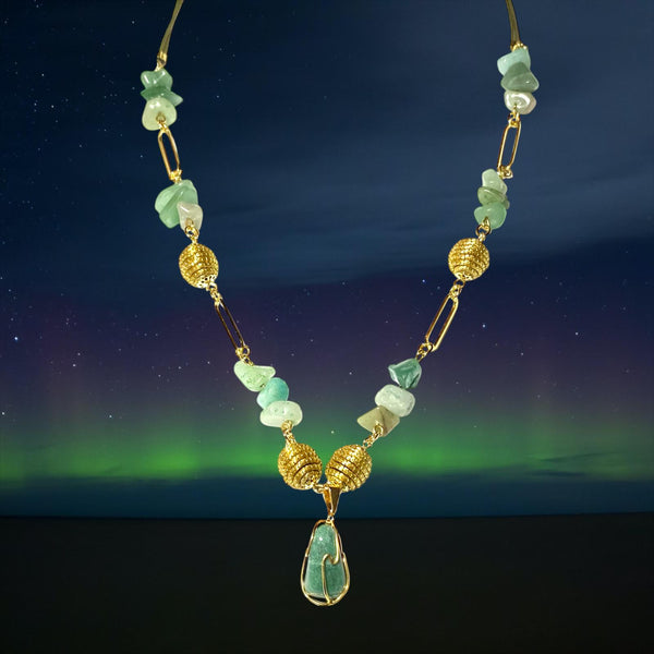 Collier CL448 Aventurine verte
